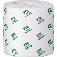Metro Paper 2-Ply Bathroom Tissue (BRT48505) - 2 Ply - 3.8" x 4.2" - White - Paper - Soft, Absorbent, Embossed - For Bathroom - 500 / Roll