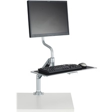 Safco 2130SL Desk Mount for Monitor, Keyboard - Silver - 1 Display(s) Supported - 4.99 kg Load Capacity - 1 Each