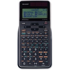 Sharp Calculators WriteView Scientific Calculator - 640 Functions - Dual Power, Slide-on Hard Case, Textbook Display - 4 Line(s) - Battery/Solar Powered - 1.1" x 4" x 6.2" - Black, Silver - 1 Each