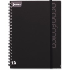 VLB Academico Notebook - 120 Sheets - 240 Pages - 6" (152.40 mm) x 9" (228.60 mm) Sheet Size - Black Cover - Elastic Closure, Hard Cover - 1 Each