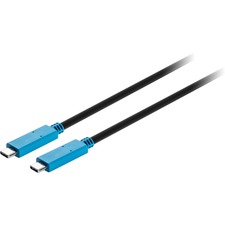 Kensington Power Delivery USB-C Cable - 3.3 ft USB Data Transfer Cable for Docking Station, Monitor, Notebook - First End: 1 x USB 3.1 Type C - Male - Second End: 1 x USB 3.1 Type C - Male - Black, Blue - 1 Each