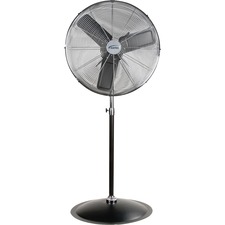 Matrix Pedestal Fan - 26" Fan Diameter - 2 Speed - Oscillating, Adjustable Height - Metal - Black, Chrome
