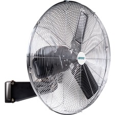 Matrix Wall Mount Fan - 26" Fan Diameter - 2 Speed - Oscillating, Adjustable Height - Metal - Black, Chrome
