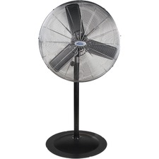 Matrix Pedestal Fan - 30" Fan Diameter - 2 Speed - Adjustable Height - Metal - Black, Chrome