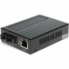 AddOn 10/100/1000Base-TX(RJ-45) to 2 Open SFP Port POE+ Media Converter