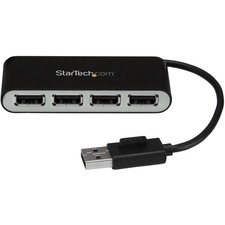 StarTech.com 4 Port Portable USB 2.0 Hub w/ Built-in Cable - 4 Port USB Hub - Add four USB 2.0 ports to your computer using this cost-effective compact USB hub - 4 Port USB Hub with Built-in Cable - 4 Port Portable USB 2.0 Hub - Bus-Powered Compact Mini USB Hub - Easily add four USB ports to your laptop or desktop - Universal