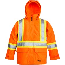 Viking 6400JO Journeyman 300D Tri-Zone Jacket & Inner Jacket - Recommended for: Construction, Waste Management - Medium Size - Polyester - Orange, Silver, Yellow - 1 Each
