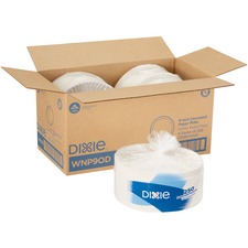 Dixie 9" Uncoated Paper Plates by GP Pro - 250 / Pack - Disposable - 9" Diameter - White - Paper Body - 4 / Carton