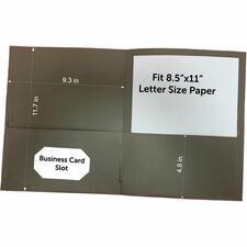 Business Source Letter Portfolio - 8 1/2" x 11" - 125 Sheet Capacity - Inside Front & Back Pocket(s) - Gray - 25 / Box