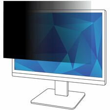 3M Privacy Filter Black, Matte - For 23.8" Widescreen LCD Monitor - 16:9 - Scratch Resistant, Fingerprint Resistant, Dust Resistant - Anti-glare