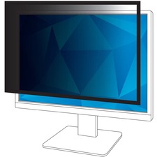 3M Framed Privacy Filter Black - For 22" Widescreen LCD Monitor - 16:10 - Scratch Resistant, Dust Resistant - 1 Pack