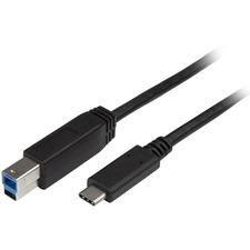 StarTech.com 2m 6 ft USB C to USB B Printer Cable - M/M - USB 3.0 (5Gbps) USB B Cable - USB C to USB B Cable - USB Type C to Type B Cable - Connect USB 3.0 USB-B devices to your USB-C or Thunderbolt 3 computer - 6ft USB C to USB B Printer Cable - 6 ft USB B Cable - 6' USB C to USB B Cable - 2 m USB C Printer Cable - 2 meter USB Type C to USB Type B - USB 3.0 Type C to B