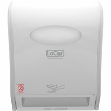 LoCor Electronic Hardwound Towel Dispenser - Touchless Dispenser - 10.2" Height x 13.6" Width x 16.4" Depth - White - 1 Each
