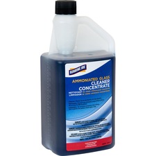 Genuine Joe Ammoniated Glass Cleaner - Concentrate Liquid - 32 fl oz (1 quart) - 1 Each - Blue