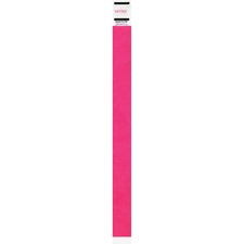Advantus Neon Tyvek Wristbands - 500 / Pack - Neon Pink - Tyvek