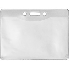 Advantus Government/Military ID Holders - Support 4" x 2.75" Media - Horizontal - Vinyl - 50 / Pack - Clear - Durable