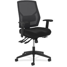 HON Crio Chair - Black Seat Color - Fabric Seat Material - Black Back Color - Mesh Back Material - Black Frame Color - High Back - 5-star Base - Black - 1 Each