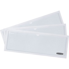 Bankers Box® Label Pocket - 3.25" (82.55 mm) x 9.25" (234.95 mm) x 60 mil (1.52 mm) x - Polyvinyl Chloride (PVC) - 48 / Pack - White - Self-adhesive