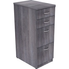 Lorell Relevance Series Charcoal Laminate Office Furniture Storage Cabinet - 4-Drawer - 15.5" x 23.6" x 40.4" - 4 x File Drawer(s), Box Drawer(s) - Material: Metal Frame - Finish: Silver Pull, Charcoal, LaminateCharcoal, Laminate