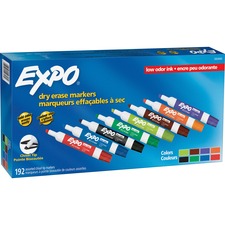 Expo Low-Odor Dry-erase Markers - Fine, Ultra Fine Marker Point - Chisel, Bullet Marker Point Style - Assorted, Blue, Lime, Red, Brown, Orange, Green, Black, Purple Alcohol Based Ink - 192 / Pack