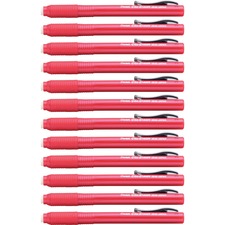 Pentel Rubber Grip Clic Eraser - Red - Pen - Refillable - 12 / Box - Retractable, Latex-free Grip, Pocket Clip, Ghost Resistant, Non-abrasive