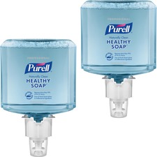 PURELL® ES4 Naturally Clean Fragrance Free Foam Soap - 40.6 fl oz (1200 mL) - Dirt Remover, Kill Germs - Skin - Clear - Fragrance-free, Preservative-free, Paraben-free, Phthalate-free, Dye-free, Bio-based - 2 / Carton