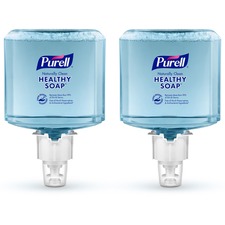 PURELL® ES4 CRT HEALTHY SOAP Naturally Clean Foam Refill - Citrus ScentFor - 40.6 fl oz (1200 mL) - Dirt Remover, Kill Germs - Skin - Blue - Bio-based, Preservative-free, Paraben-free, Phthalate-free, Dye-free, Antibacterial-free, Quick Rinse - 2 / Carton