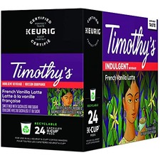 Timothy's French Vanilla Latte - Medium - K-Cup - 24 / Box
