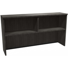 Heartwood Innovations Grey Dusk Laminate Desking Hutch - 65" x 15" x 35.5" - 2 Shelve(s) - Material: Wood Grain Top, Particleboard Top, Polyvinyl Chloride (PVC) Edge - Finish: Gray Dusk, Thermofused Laminate (TFL) TopGray Dusk