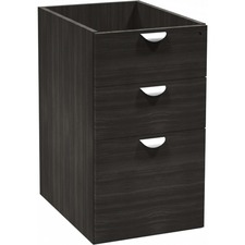 Heartwood Innovations Grey Dusk Laminate Desking Pedestal - 3-Drawer - 15.8" x 21.8" x 28" - 3 x Box, File Drawer(s) - Finish: Gray Dusk