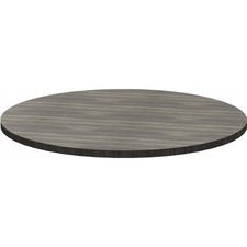 Heartwood HDL Innovations Round Cafeteria Table - 1"35.5" Top, 0.1" Edge - Material: Particleboard - Gray Dusk, Laminate Table Top - Scratch Resistant