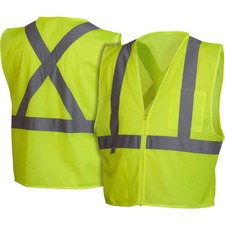 Impact Products Hi-Vis Work Wear Safety Vest - Extra Large Size - Visibility Protection - Zipper Closure - Polyester Mesh - Multi - Reflective Strip, Lightweight - 1 Each
