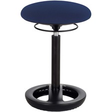 Safco TWIXT Desk-Height Active Seating Chair - Nylon, Vinyl, Polypropylene, Polyester Seat - Rounded Base - Blue - 1 Each