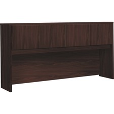 HON Foundation Stack-On Hutch - 72" x 14.6"37.1" Hutch, 1" Top, 1" End Panel - 4 Door(s) - Finish: Mahogany, Thermofused Laminate (TFL)