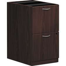 HON Foundation Pedestal File - 2-Drawer - 15.6" x 21.8"27.8" - 2 x File, File Drawer(s) - Finish: Mahogany, Thermofused Laminate (TFL)