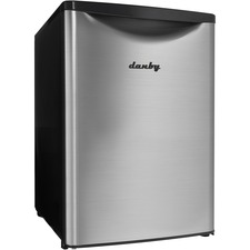 Danby 2.6 Cu.ft Compact Refrigerator - 73.62 L - Auto-defrost - Worktop - Reversible - 73.62 L Net Refrigerator Capacity - 253 kWh per Year - Gray, Silver - Spotless Steel - Stainless Steel - Freestanding - LED Light