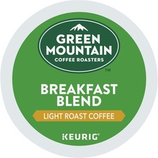 Green Mountain Coffee Roasters® K-Cup Breakfast Blend Coffee - Compatible with K-Cup Brewer - Light - 4 / Carton