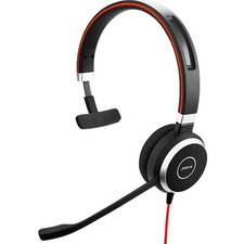 Jabra EVOLVE 40 MS Headset - Mono - USB Type C - Wired - 32 Ohm - 150 Hz - 7 kHz - Over-the-head - Monaural - Supra-aural - Electret, Condenser, Uni-directional Microphone - Noise Canceling
