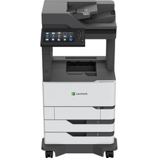 MX822ade Multifunction Monochrome Laser Printer - Copier/Fax/Printer/Scanner - 55 ppm Mono Print - 1200 x 1200 dpi Print - Automatic Duplex Print - Up to 300000 Pages Monthly - 1200 sheets Input - Color Flatbed Scanner - 600 dpi Optical Scan - Monochrome Fax - Gigabit Ethernet - USB - For Plain Paper Print