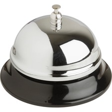 Business Source Nickel Plated Call Bell - Nickel Plated - , Chromed - Steel - Silver, Black Color