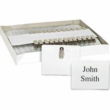 Business Source Clip Holder Style Badge Kit - 2.30" (58.42 mm) x 3.50" (88.90 mm) x - 50 / Box - Clear