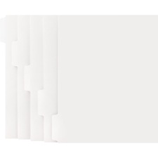 Business Source Straight Collated Print-on Tab Divider - Print-on Tab(s) - 5 Tab(s)/Set - 9" Divider Width x 11" Divider Length - Letter - White Divider - White Tab(s) - 50 / Box