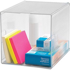 Business Source Clear Cube Storage Cube Organizer - 6" Height x 6" Width x 6" DepthDesktop - Clear - 1 Each