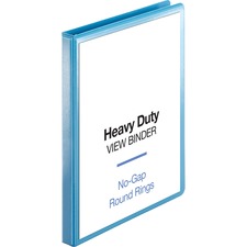 Business Source Round-ring View Binder - 1/2" Binder Capacity - Letter - 8 1/2" x 11" Sheet Size - 125 Sheet Capacity - Round Ring Fastener(s) - 2 Internal Pocket(s) - Polypropylene, Chipboard, Board - Light Blue - Wrinkle-free, Non-glare, Transfer Safe, Gap-free Ring, Durable, Sturdy, Clear Overlay - 1 Each