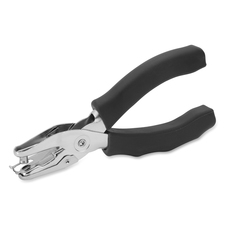 Eight-Sheet Handheld One-Hole Punch, 1/4 Holes, Metal with Rubber