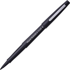 Paper Mate Flair Point Guard Felt Tip Marker Pens - Medium Pen Point - Black - Black Barrel - 12 / Dozen