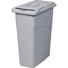 Rubbermaid Slim Jim Confidential with Lid 87.1l/ 23 Gal Light Gray - External Dimensions: 20.1" Length x 10.6" Width x 29.9" Height - 87.06 L - Lid, Key Lock Closure - Plastic, Polyethylene - Light Gray - For Paper, Document - 1 Each