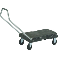 Rubbermaid Triple Trolley - Folding Handle - 399.92 lb (181.40 kg) Load Capacity - 5" (127 mm) Caster Size - Polyethylene - 32.5" (826 mm) Length x 20.5" (521 mm) Width - Gray - 1 Each