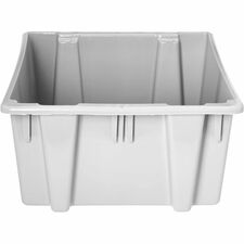 Rubbermaid Commercial Palletote Storage Case - External Dimensions: 19.5" (495.30 mm) Length x 15.5" (393.70 mm) Width x 13" (330.20 mm) Height - 45.31 L - Lid Closure - Stackable - Plastic - Gray - For Storage, Transportation
