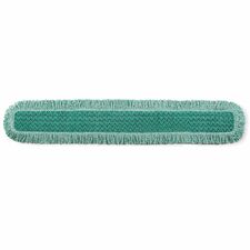 Rubbermaid Commercial HYGEN 48" Microfiber Dust Pad, Fringe, Green - 9" (228.60 mm) Width x 52" (1320.80 mm) Length - Launderable, Machine Washable - MicroFiber, Polyester - Green - 6.80 lb (3084.43 g) - 1